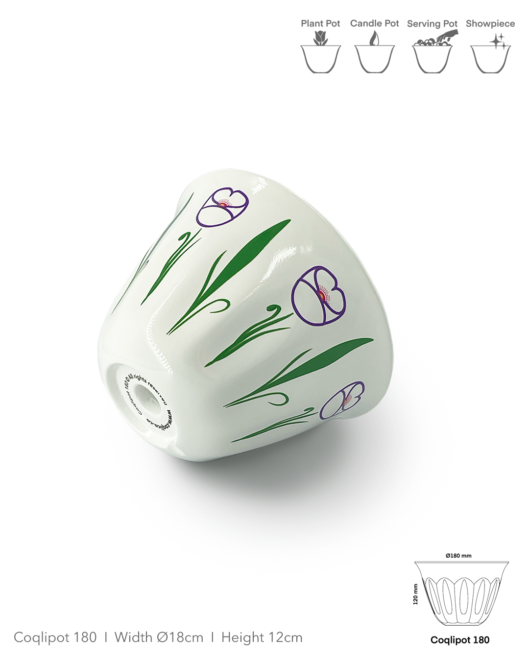 Coqlipot© 180 - Poppy - Purple Outline