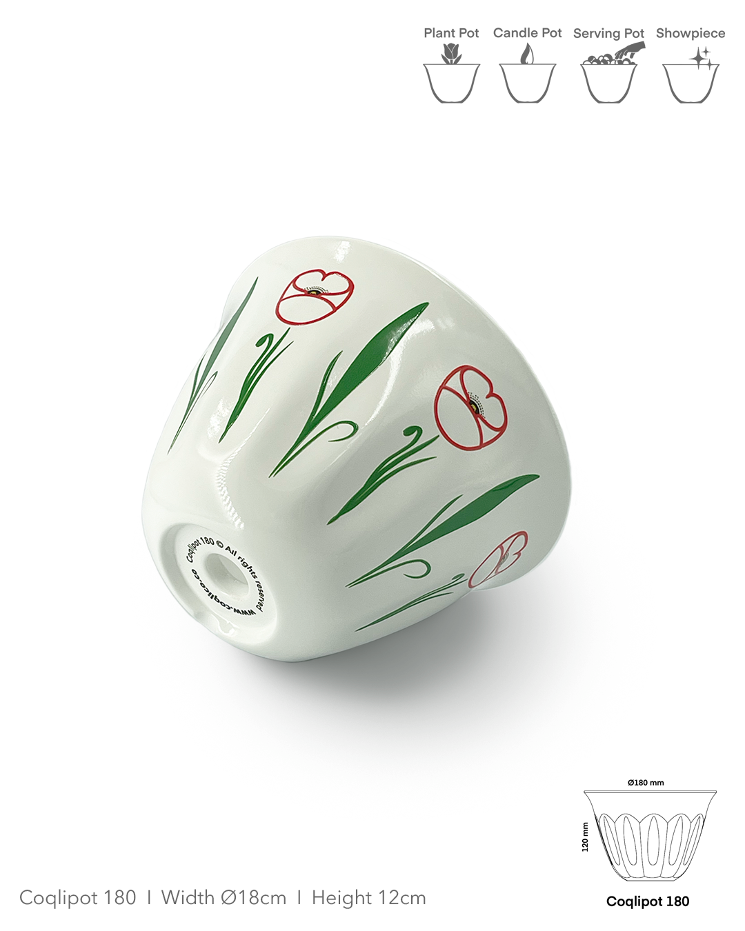 Coqlipot© 180 - Poppy - Red Outline