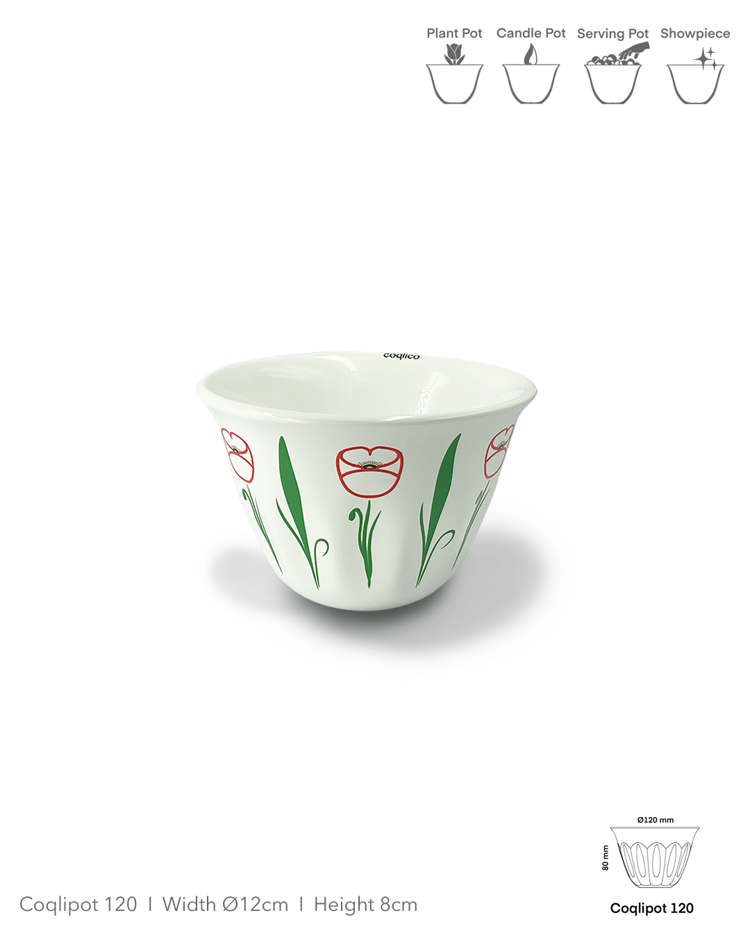 Coqlipot© 120 - Poppy - Red Outline