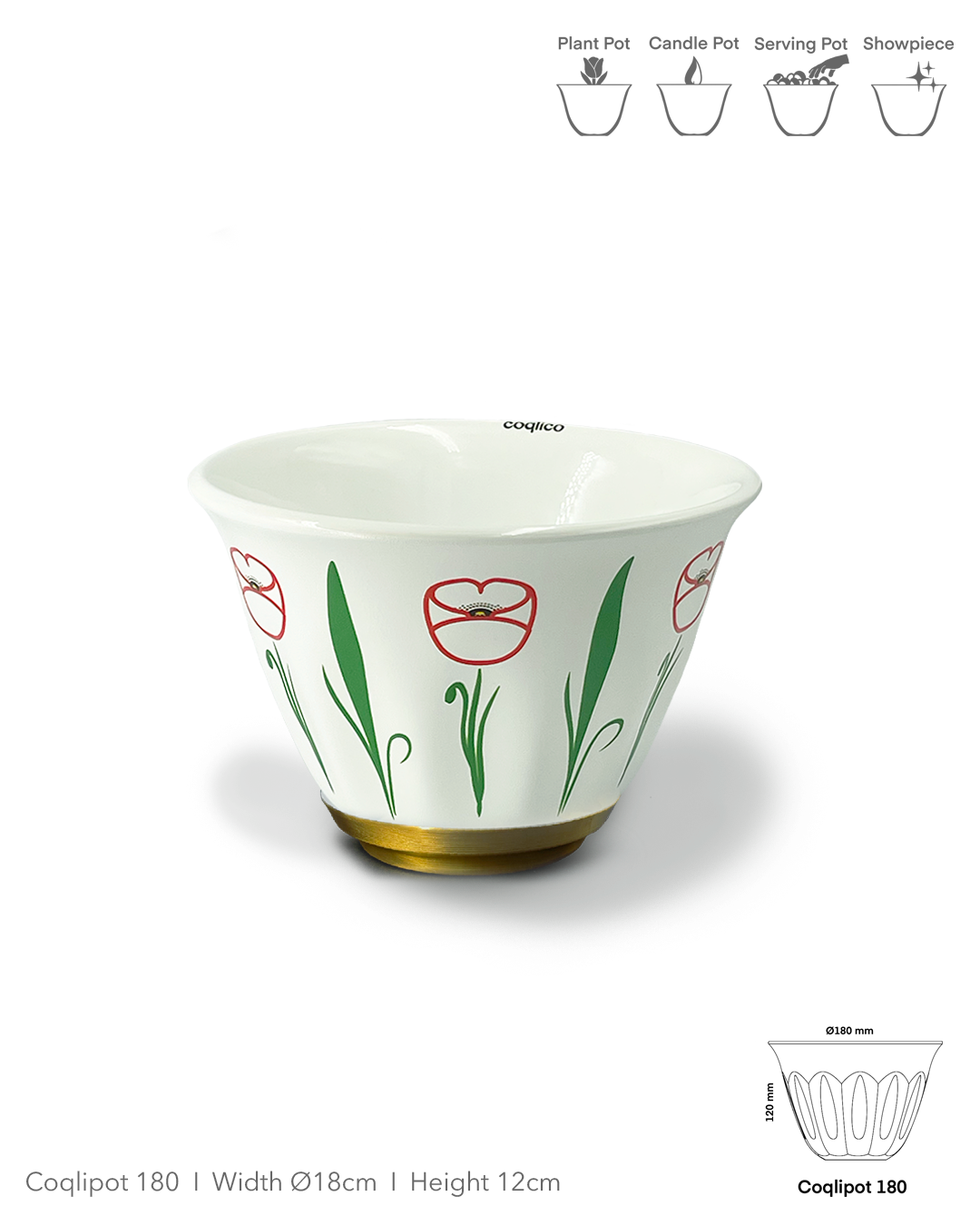 Coqlipot© 180 - Poppy - Red Outline