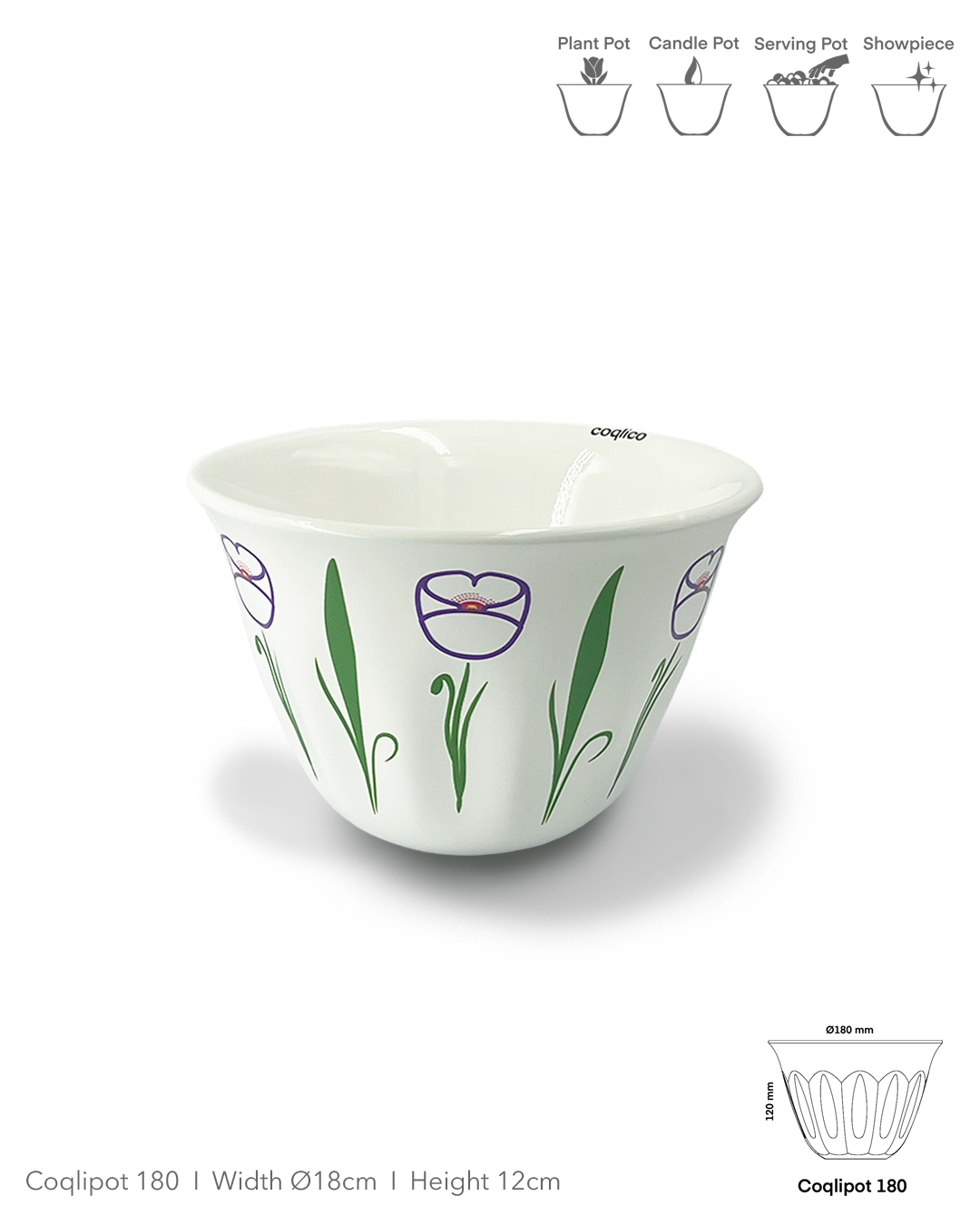 Coqlipot© 180 - Poppy - Purple Outline
