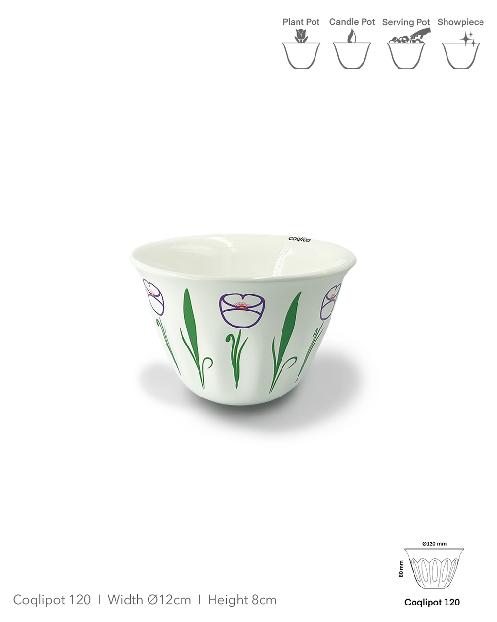 Coqlipot© 120 — Lebanese Poppy Purple Outline (Made-To-Order)