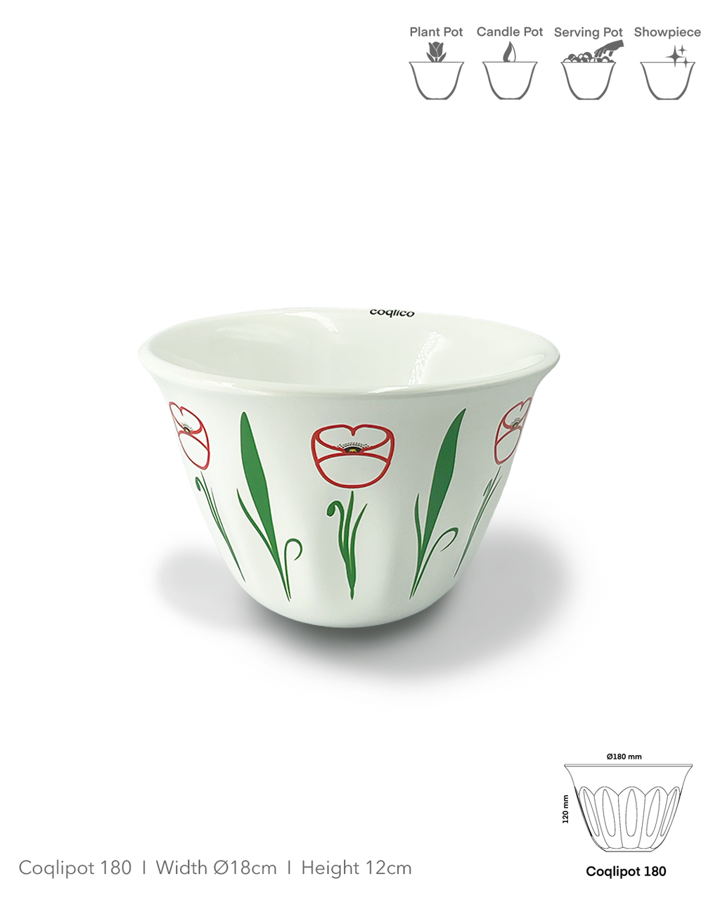 Coqlipot© 180 — Lebanese Poppy Red Outline (Made-To-Order)